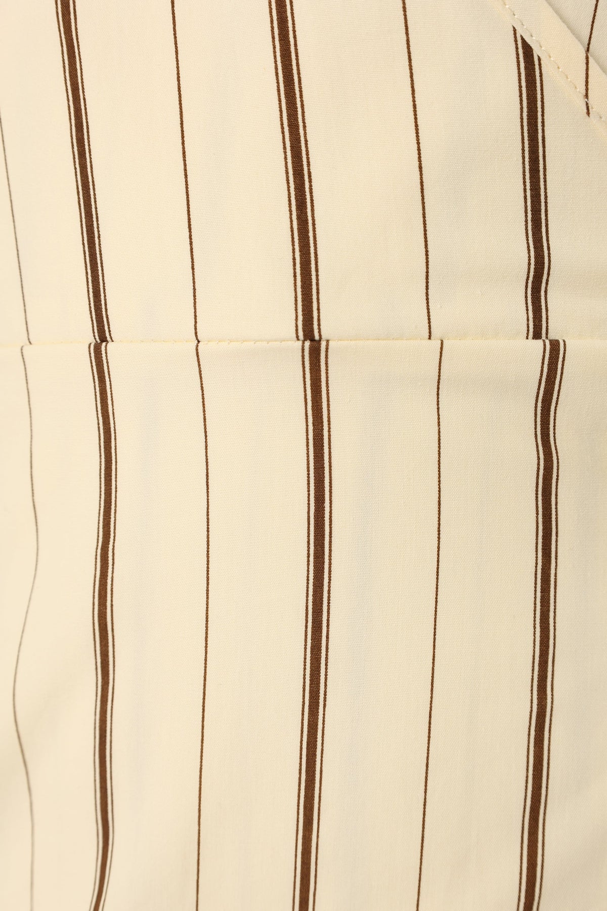 Abigail Wrap Midi Dress - Beige Stripe