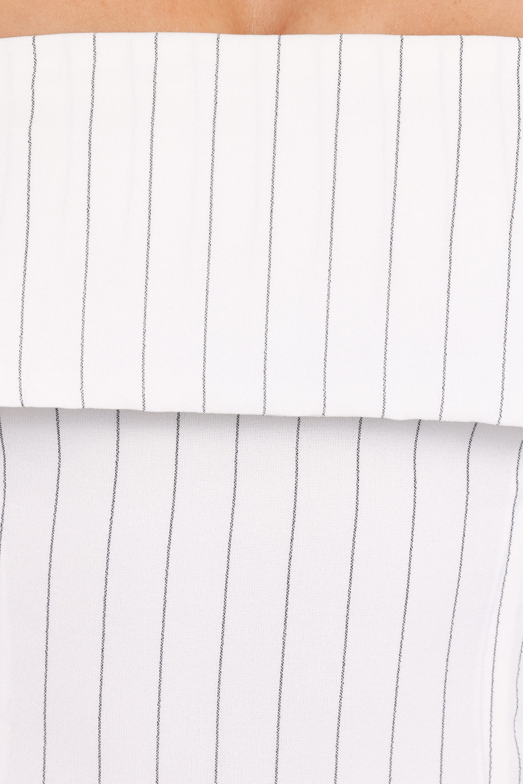 Blakely Strapless Top - White Pinstripe